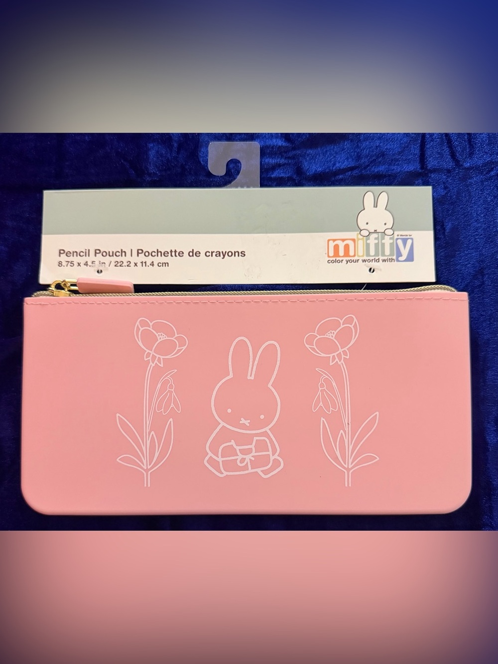 miffy Pink Bunny Floral Pencil Pouch